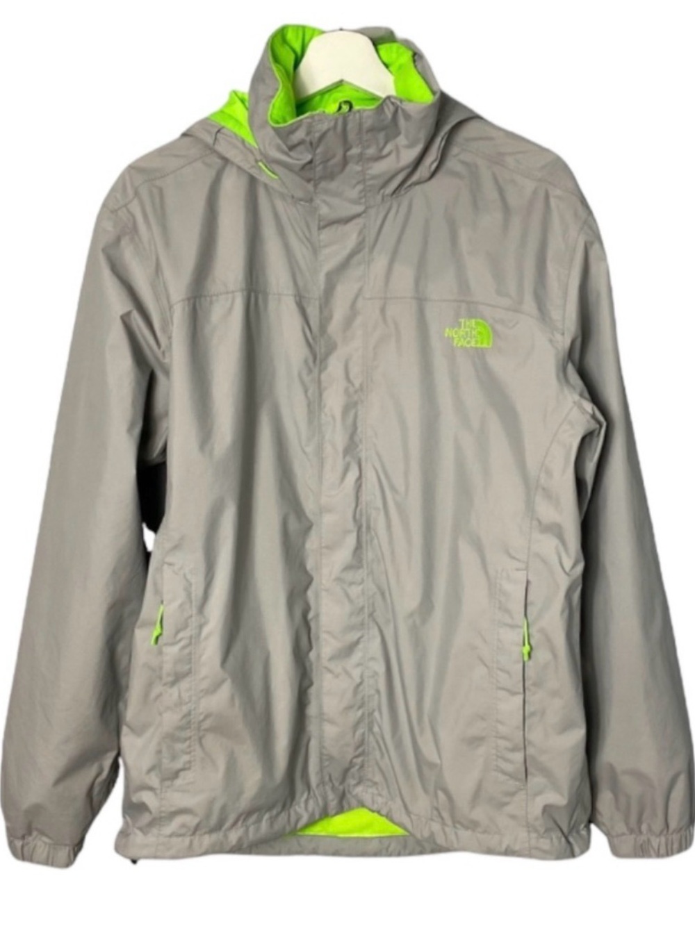 The North Face Hooded Gray/Bring Green Mesh Lined Jacket S/P